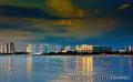 "A view from the Shore" ,
Place Taken:  Metro Manila,
buildings during a bright sunset. The beautiful sunset ,
created a shining scene of the sea.,
						,
